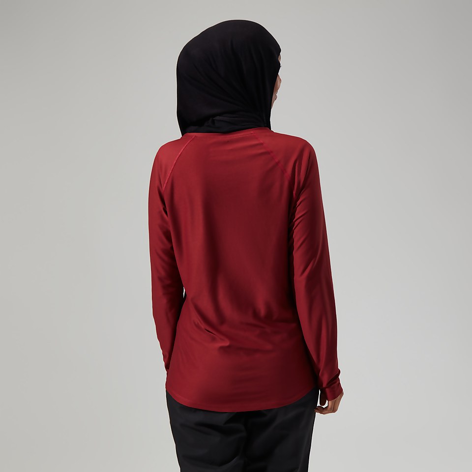 Women's 24/7 Tech Long Sleeve Crew Tee - Dark Red