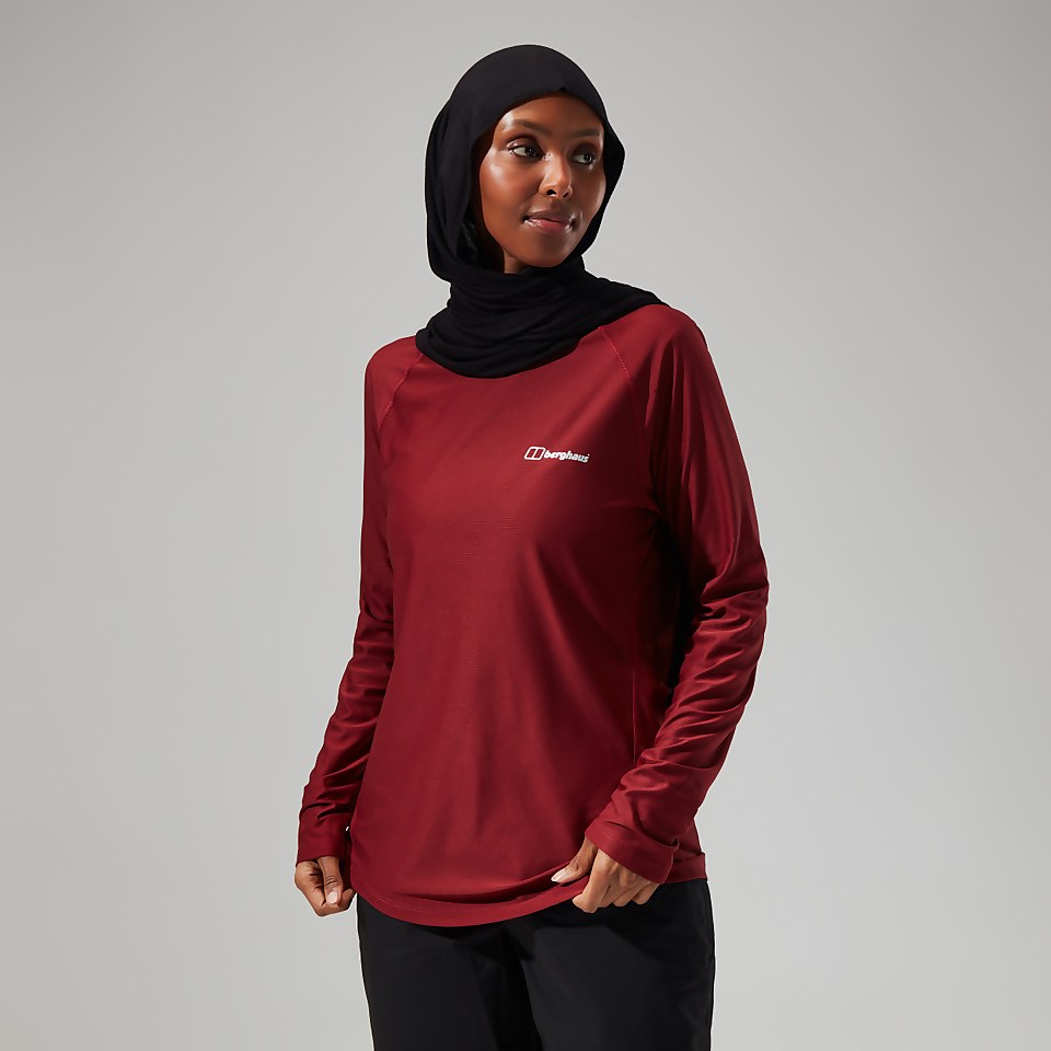 Women's 24/7 Tech Long Sleeve Crew Tee - Dark Red
