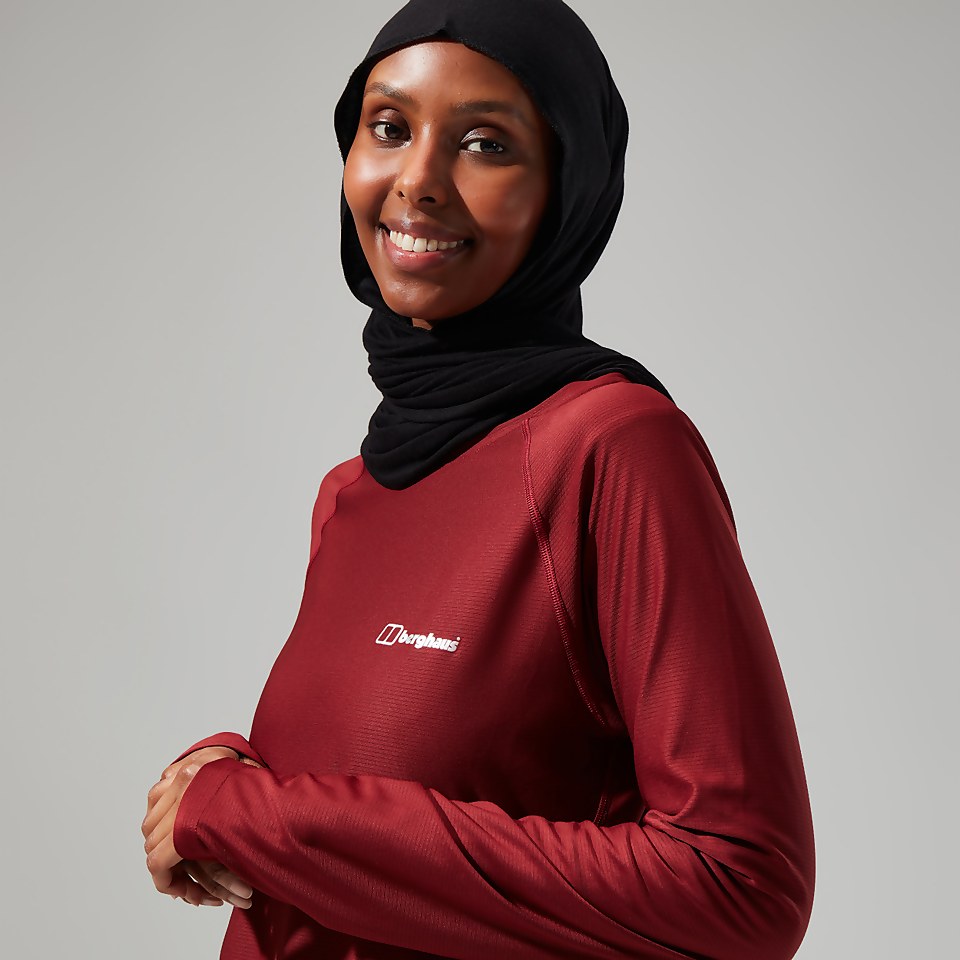 Women's 24/7 Tech Long Sleeve Crew Tee - Dark Red