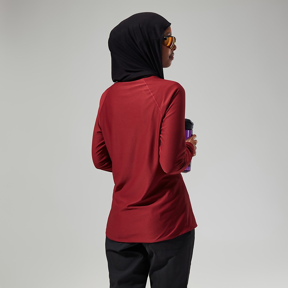 Women's 24/7 Tech Long Sleeve Crew Tee - Dark Red