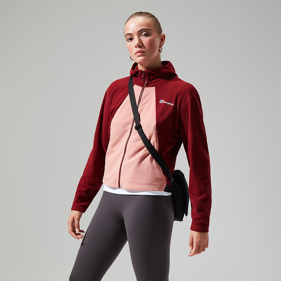 Women's Belleview Fleece Hooded Jacket - Dark Red/Pink