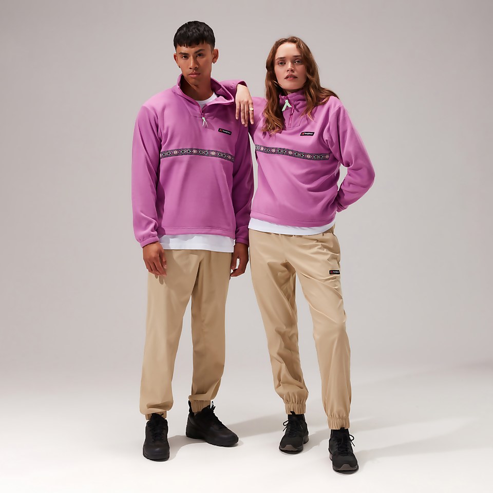Women's Oversized Aztec Half-zip Fleece - Purple