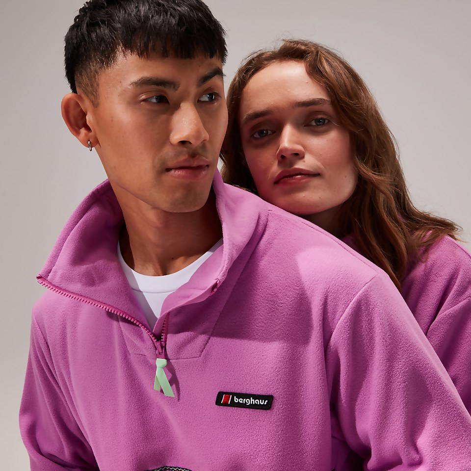 Women's Oversized Aztec Half-zip Fleece - Purple