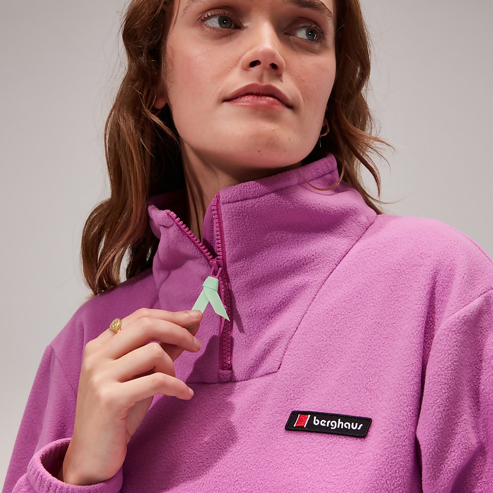 Women's Oversized Aztec Half-zip Fleece - Purple