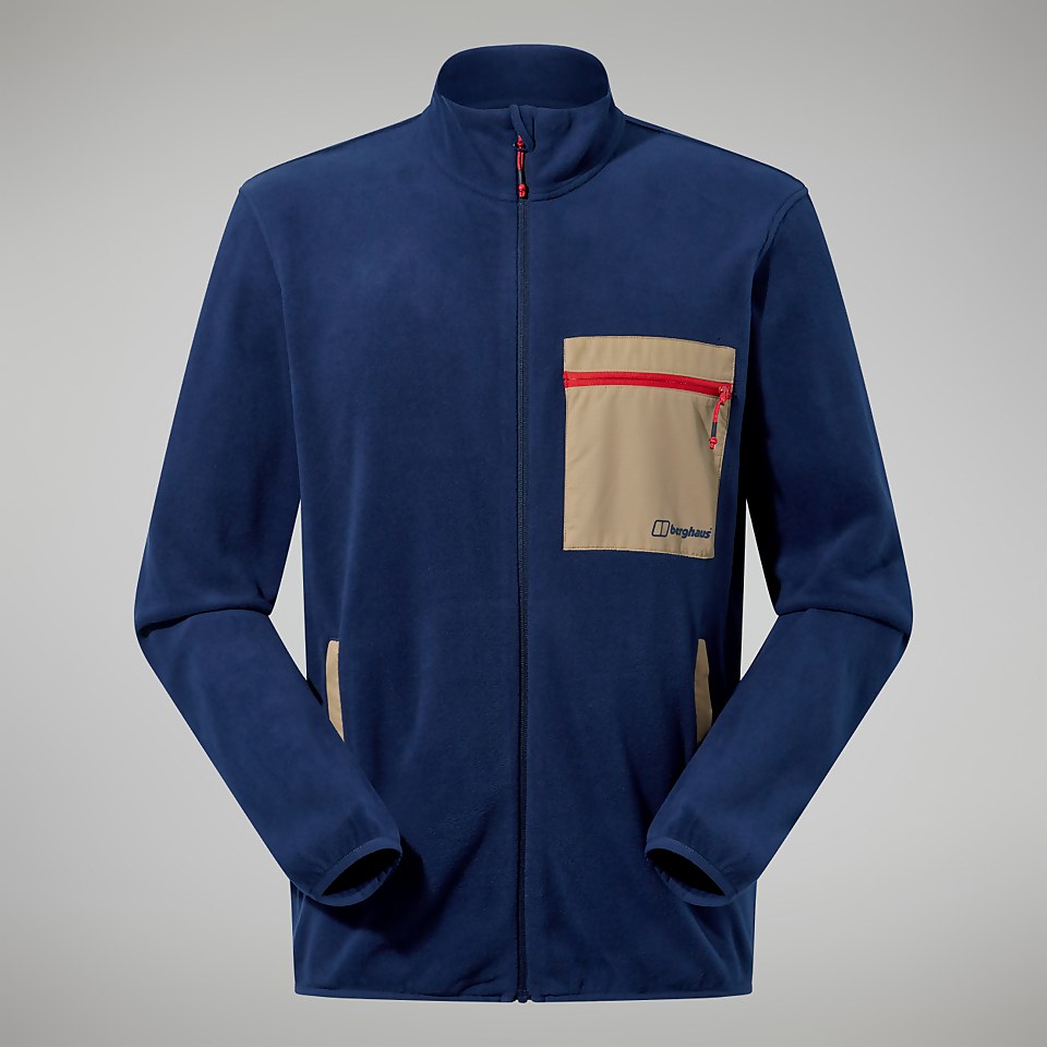 Aslam Micro Fleece für Herren - Dunkelblau/Naturfarben