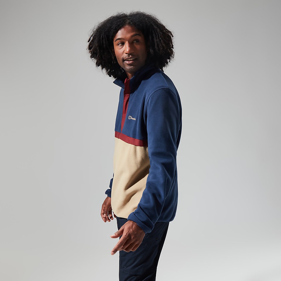 Men's Aslam Micro Half Zip Fleece - Dark Blue/Natural