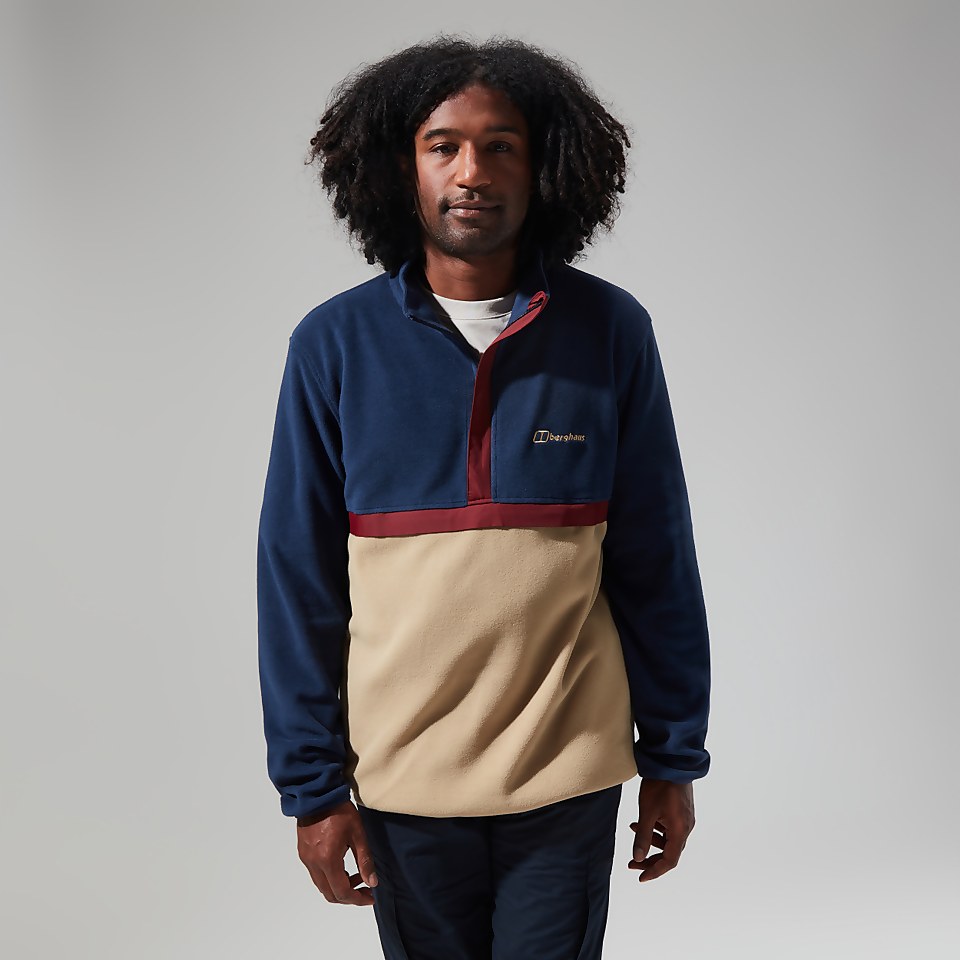 Men's Aslam Micro Half Zip Fleece - Dark Blue/Natural