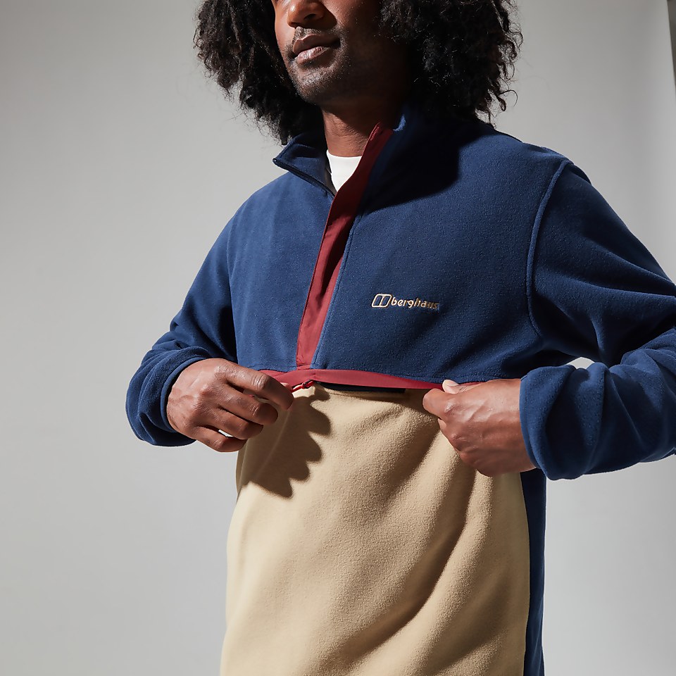 Men's Aslam Micro Half Zip Fleece - Dark Blue/Natural