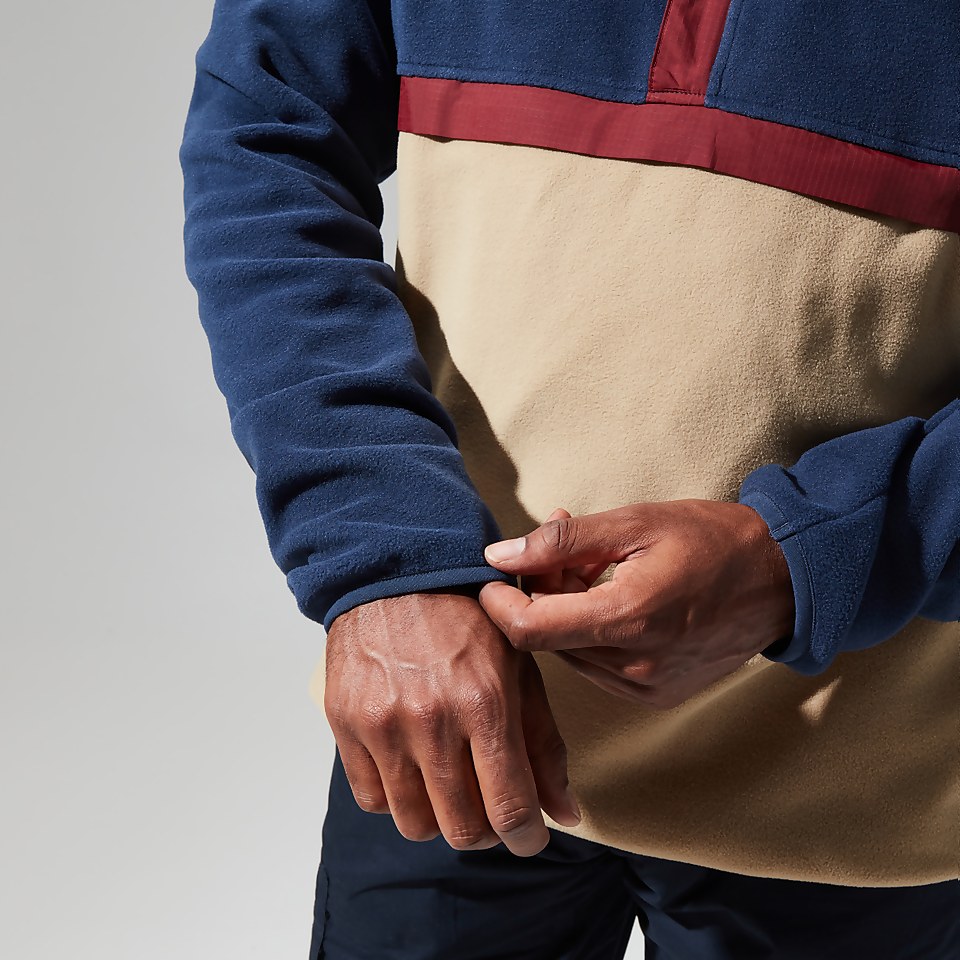 Men's Aslam Micro Half Zip Fleece - Dark Blue/Natural