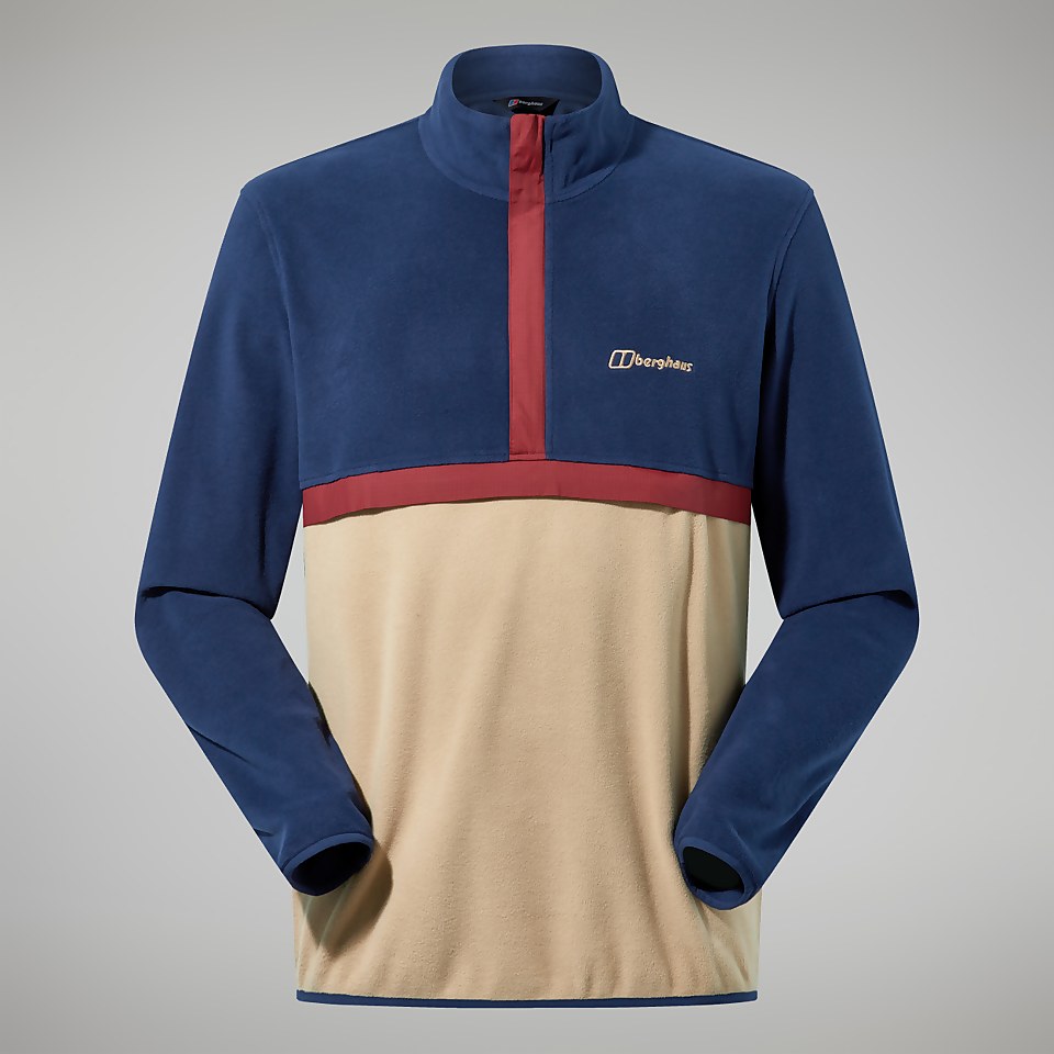 Men's Aslam Micro Half Zip Fleece - Dark Blue/Natural