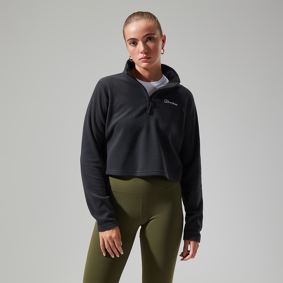 Women's Urban Prism Crop Half Zip - Black