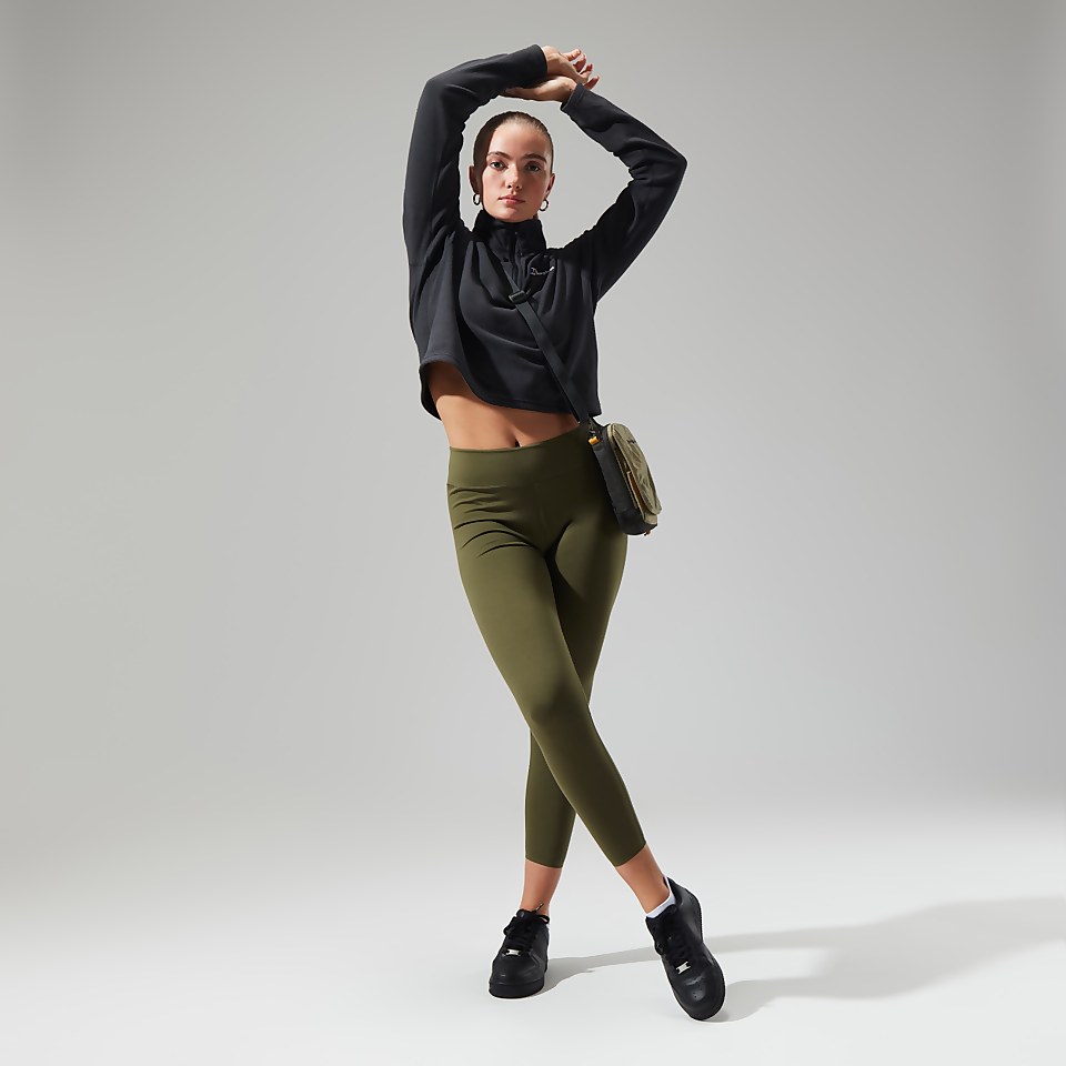 Women's Urban Prism Crop Half Zip - Black