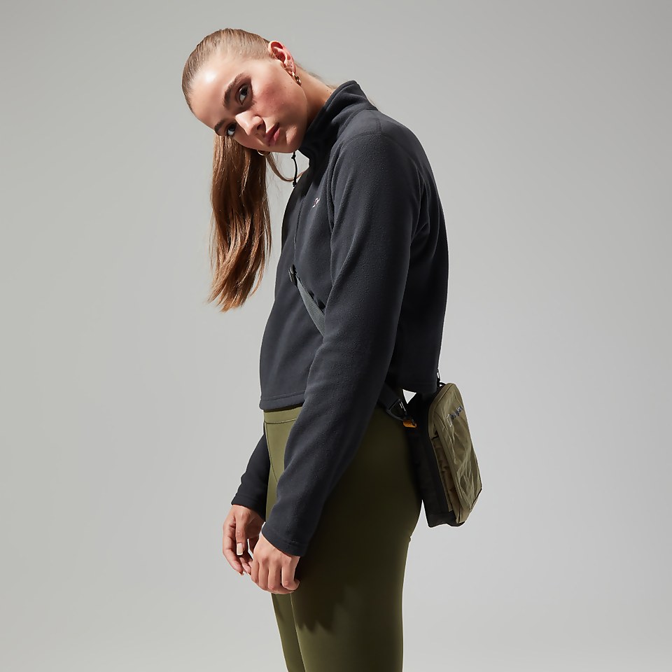 Women's Urban Prism Crop Half Zip - Black