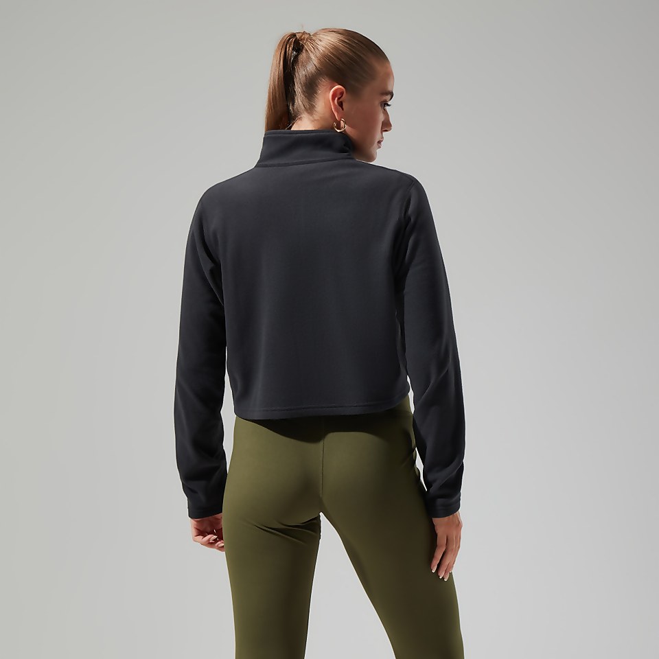 Women's Urban Prism Crop Half Zip - Black