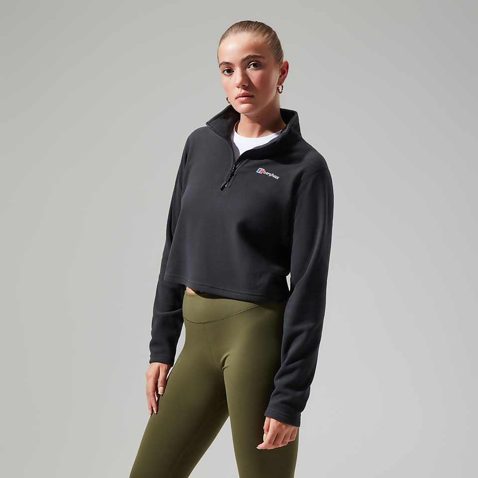 Women's Urban Prism Crop Half Zip - Black