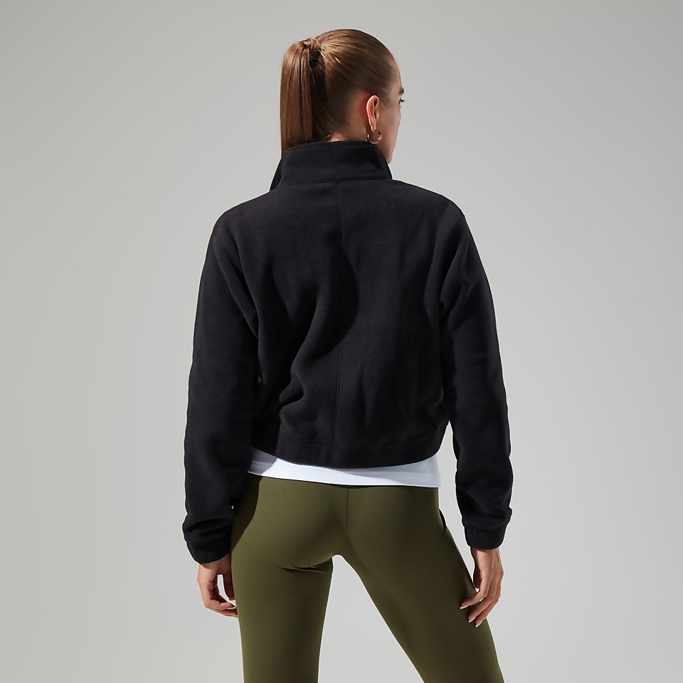 Women's Urban Cropped Co-ord Fleece Jacket - Black