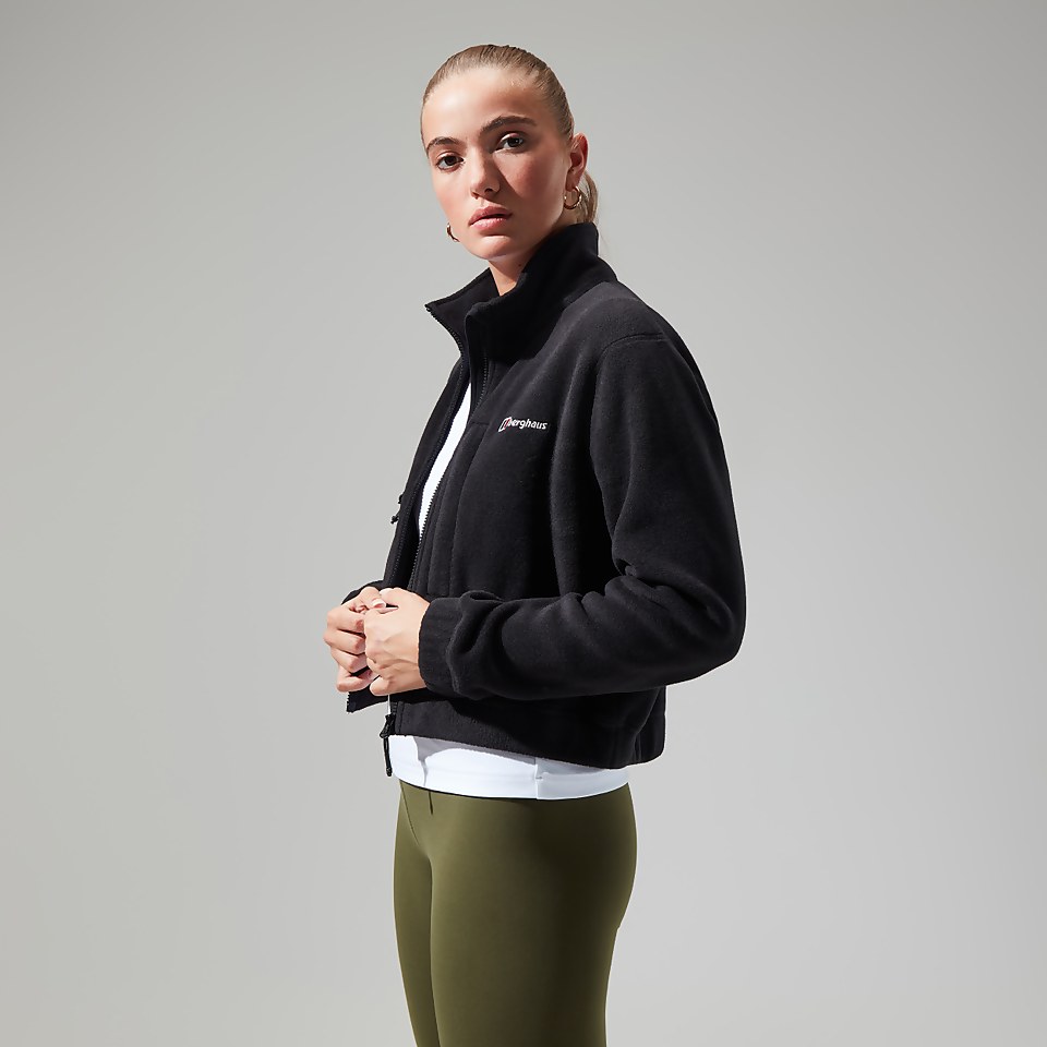 Women's Urban Cropped Co-ord Fleece Jacket - Black
