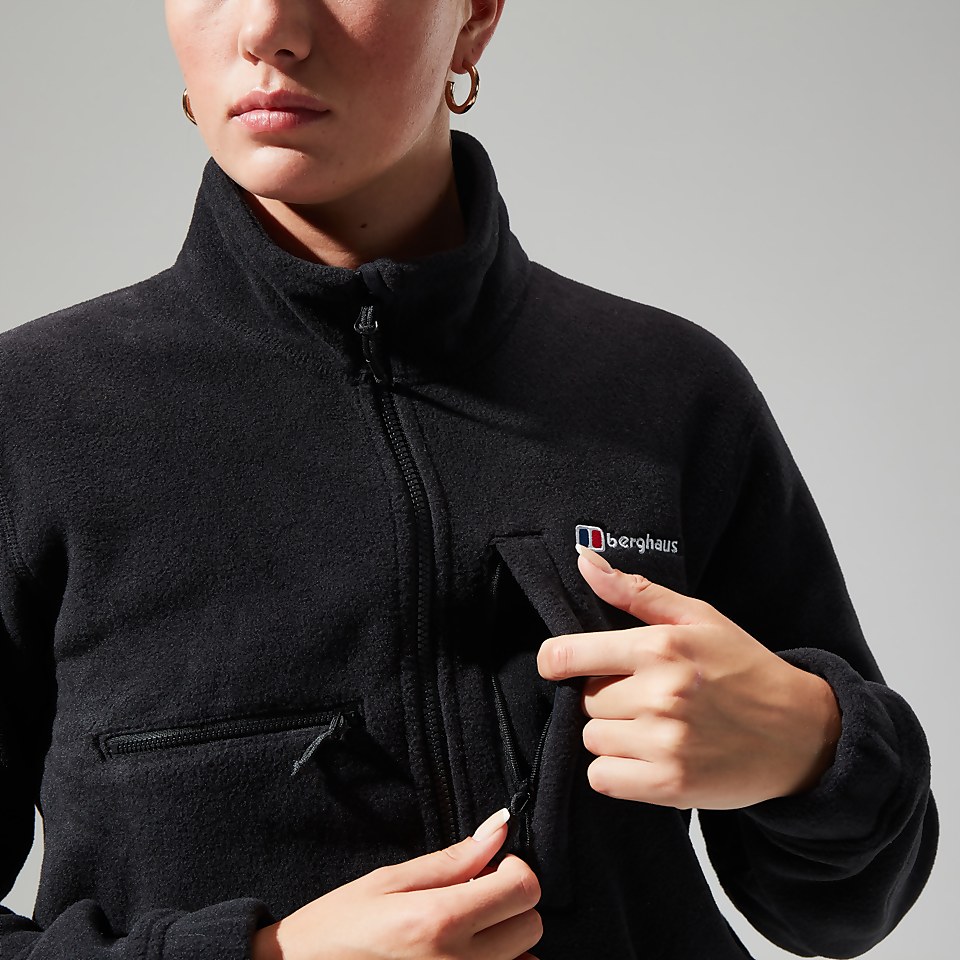 Women's Urban Cropped Co-ord Fleece Jacket - Black