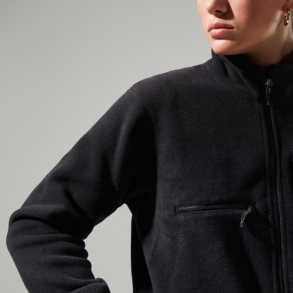 Women's Urban Cropped Co-ord Fleece Jacket - Black