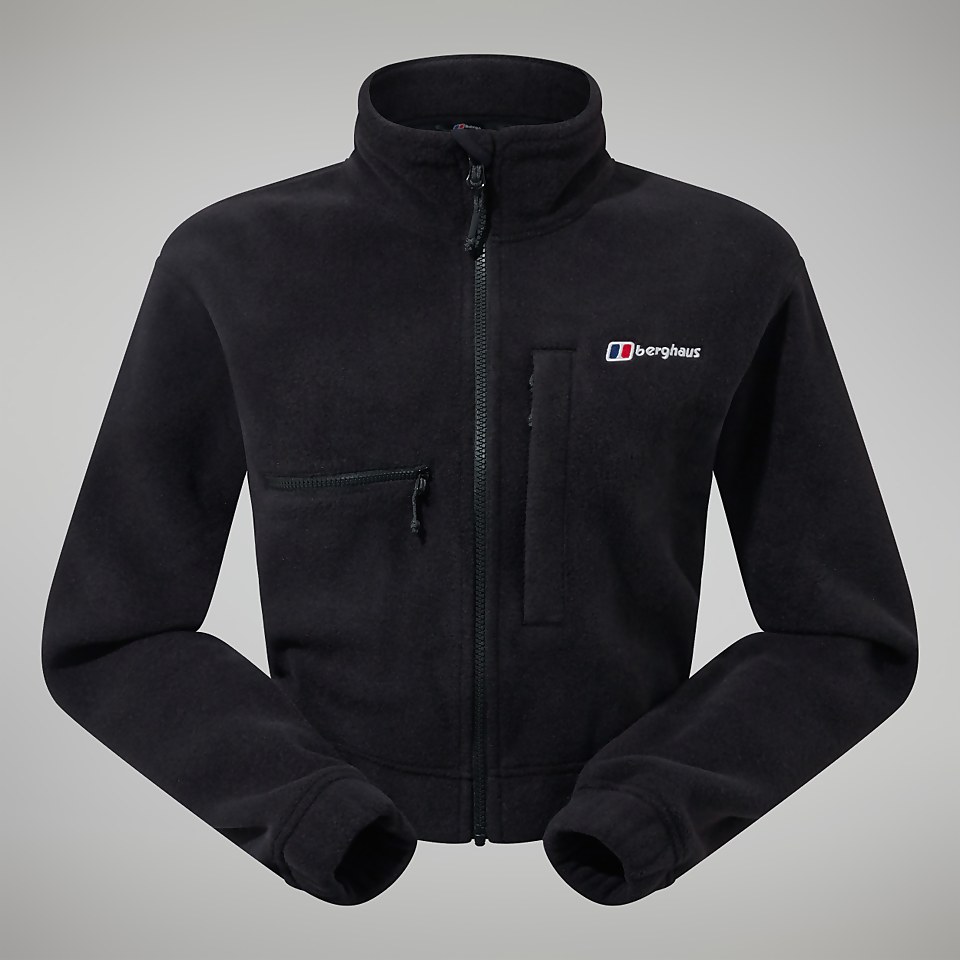 Women's Urban Cropped Co-ord Fleece Jacket - Black