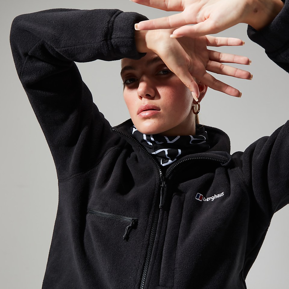 Women's Urban Cropped Co-ord Fleece Jacket - Black