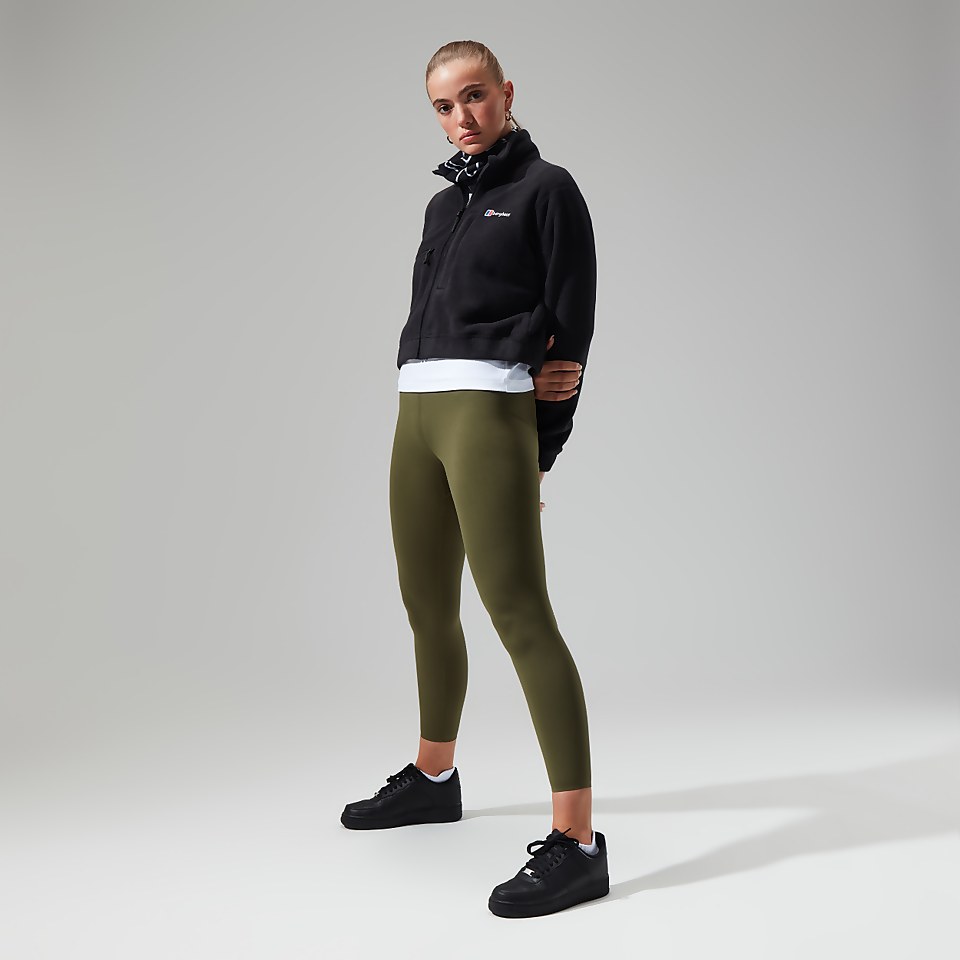 Women's Urban Cropped Co-ord Fleece Jacket - Black