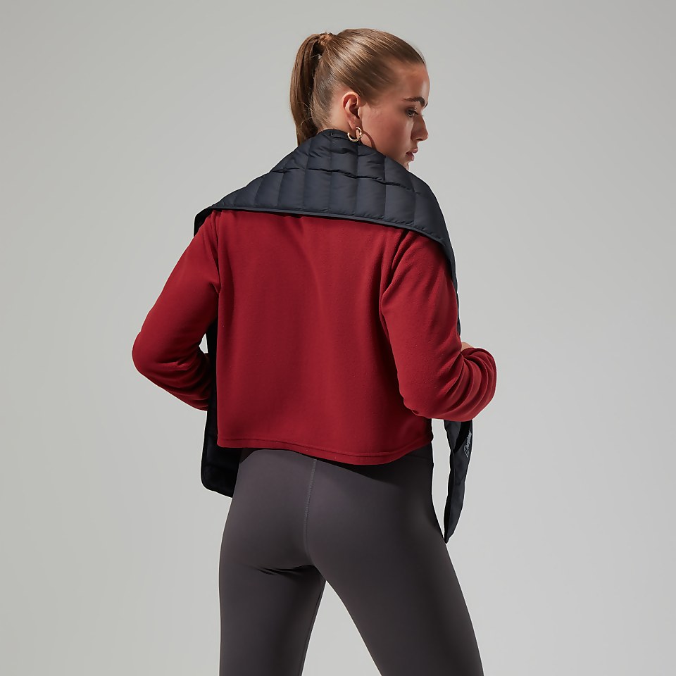 Women's Urban Prism Crop Half Zip - Dark Red