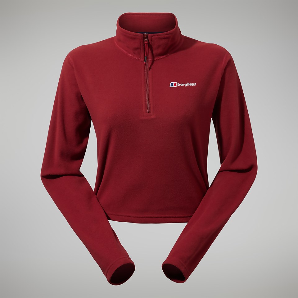 Women's Urban Prism Crop Half Zip - Dark Red