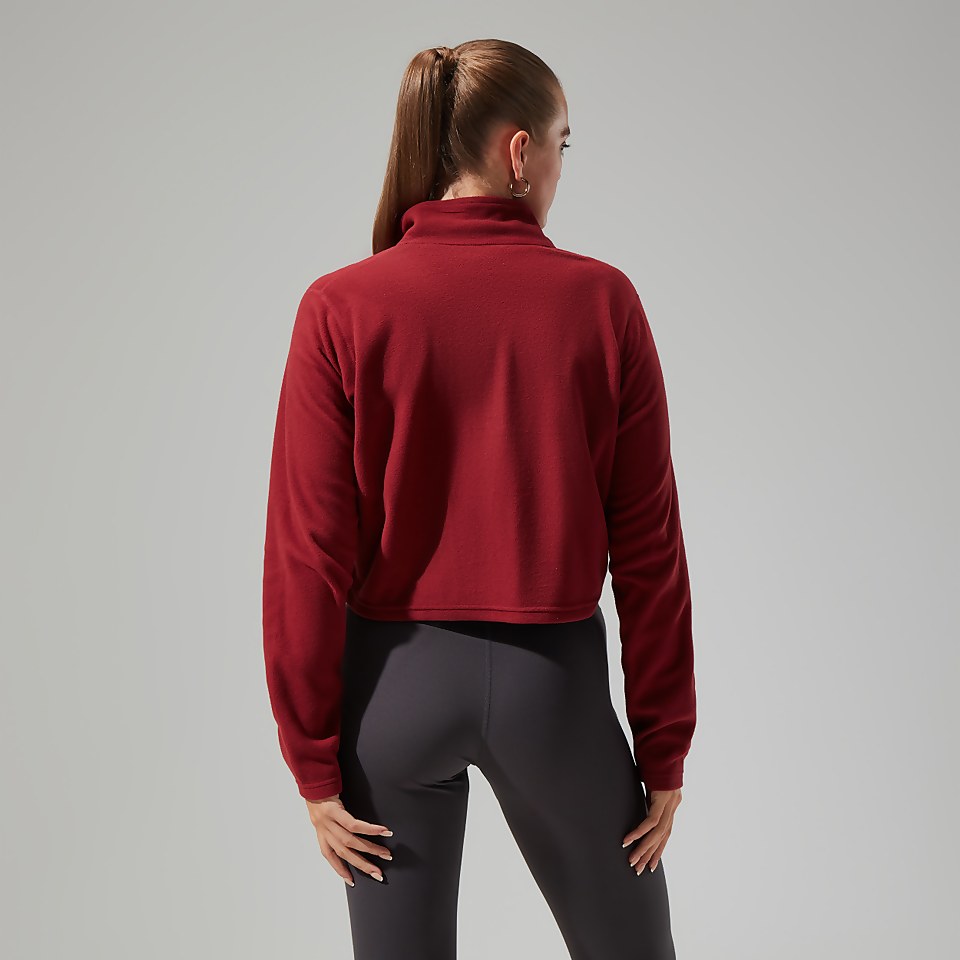 Women's Urban Prism Crop Half Zip - Dark Red