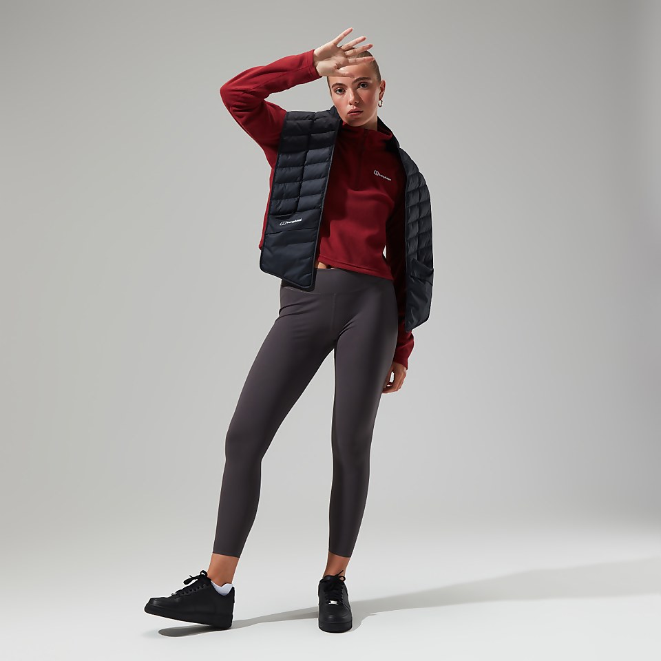 Women's Urban Prism Crop Half Zip - Dark Red