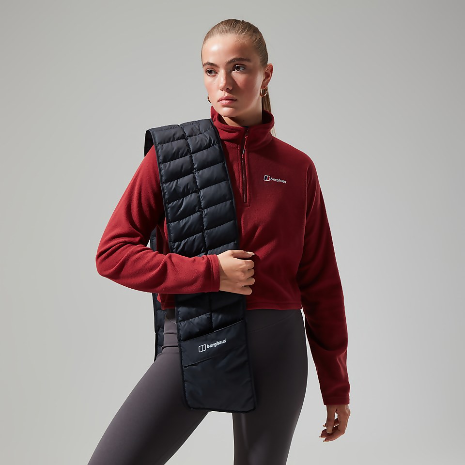 Women's Urban Prism Crop Half Zip - Dark Red