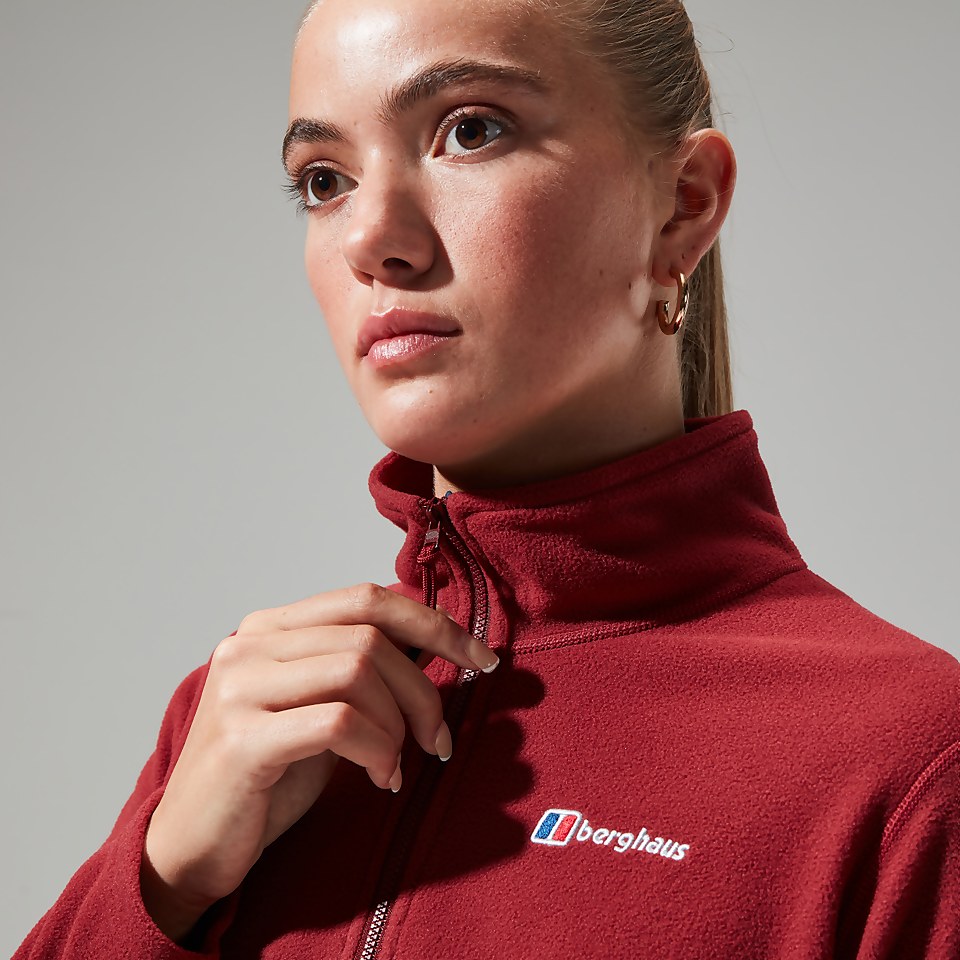 Women's Urban Prism Crop Half Zip - Dark Red