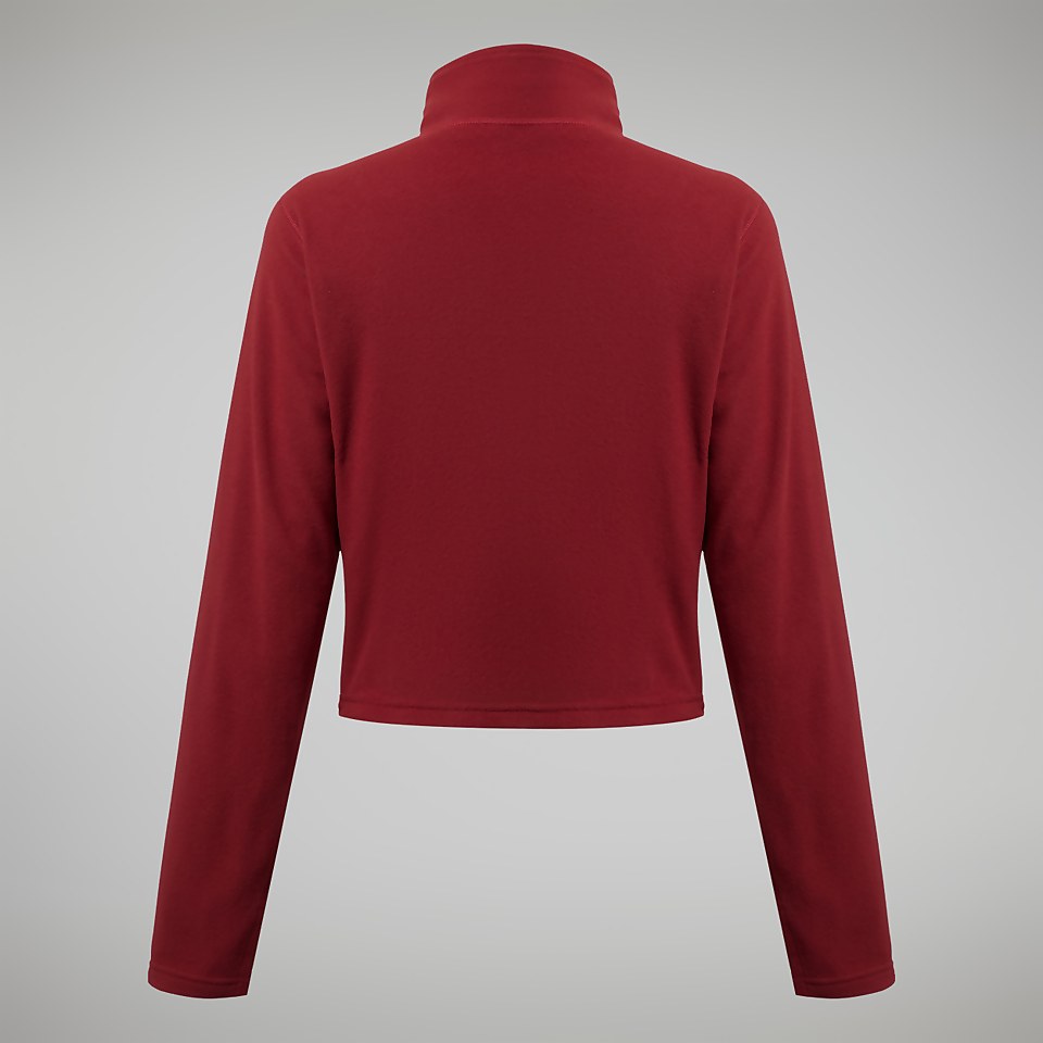Women's Urban Prism Crop Half Zip - Dark Red