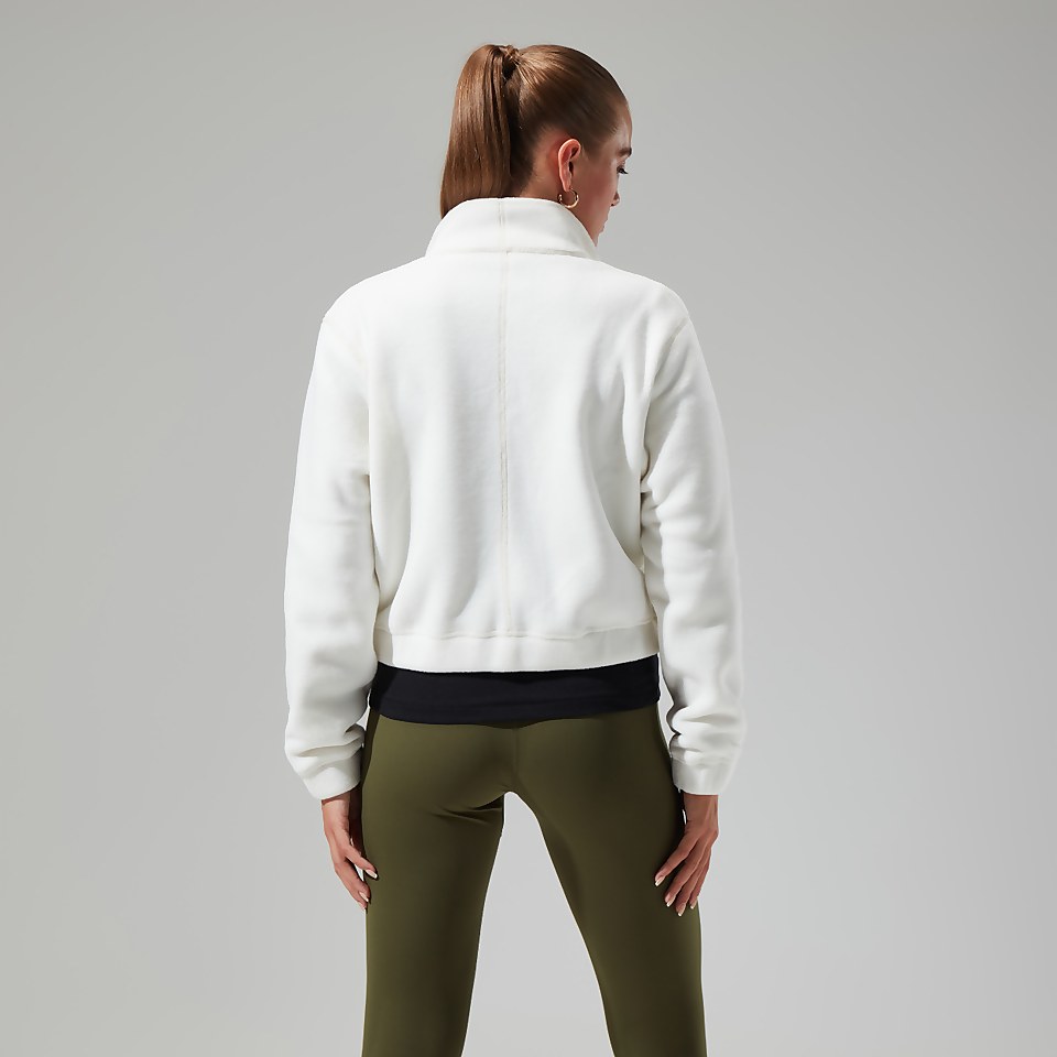 Women's Urban Cropped Co-ord Fleece Jacket - Natural