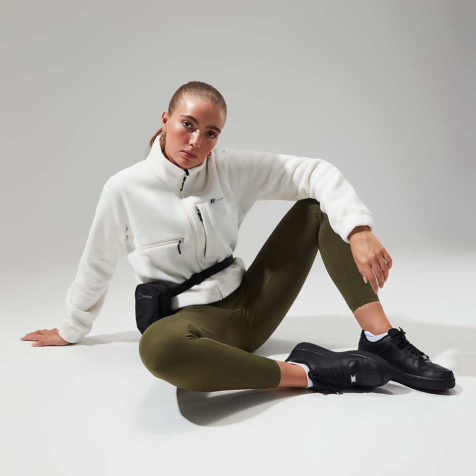 Women's Urban Cropped Co-ord Fleece Jacket - Natural