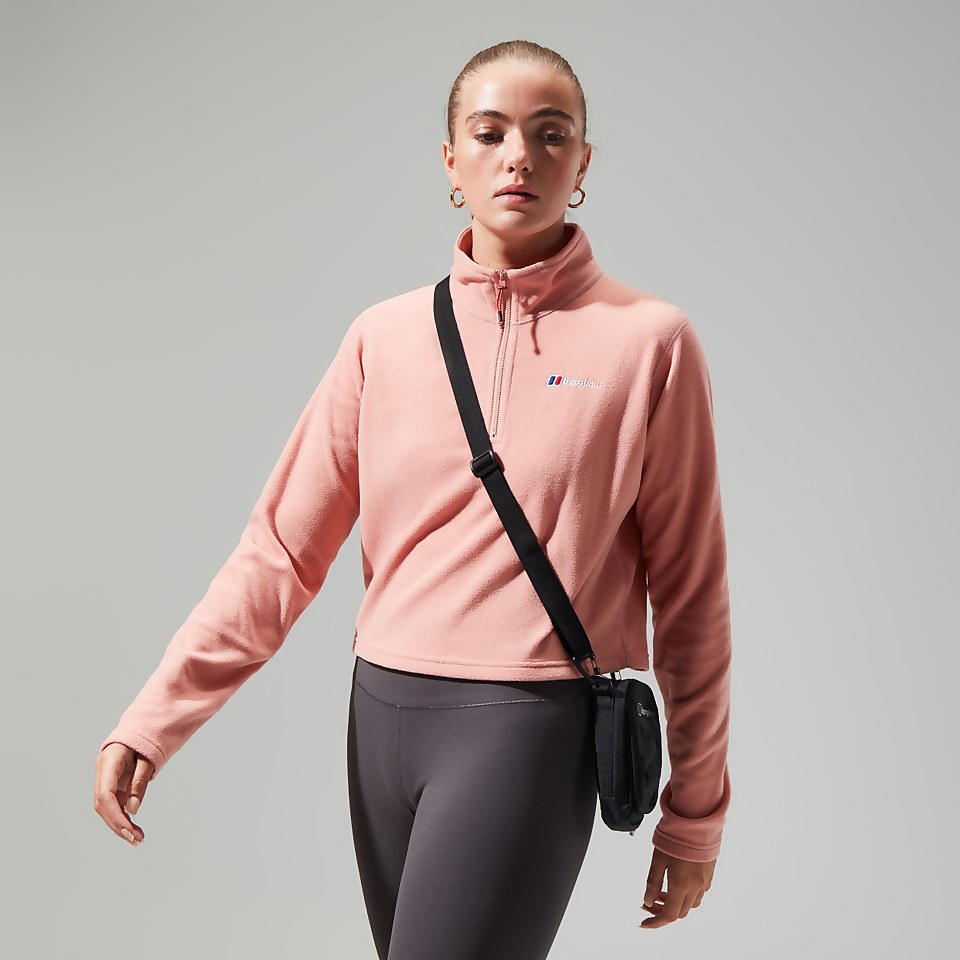 Women's Urban Prism Crop Half Zip - Pink