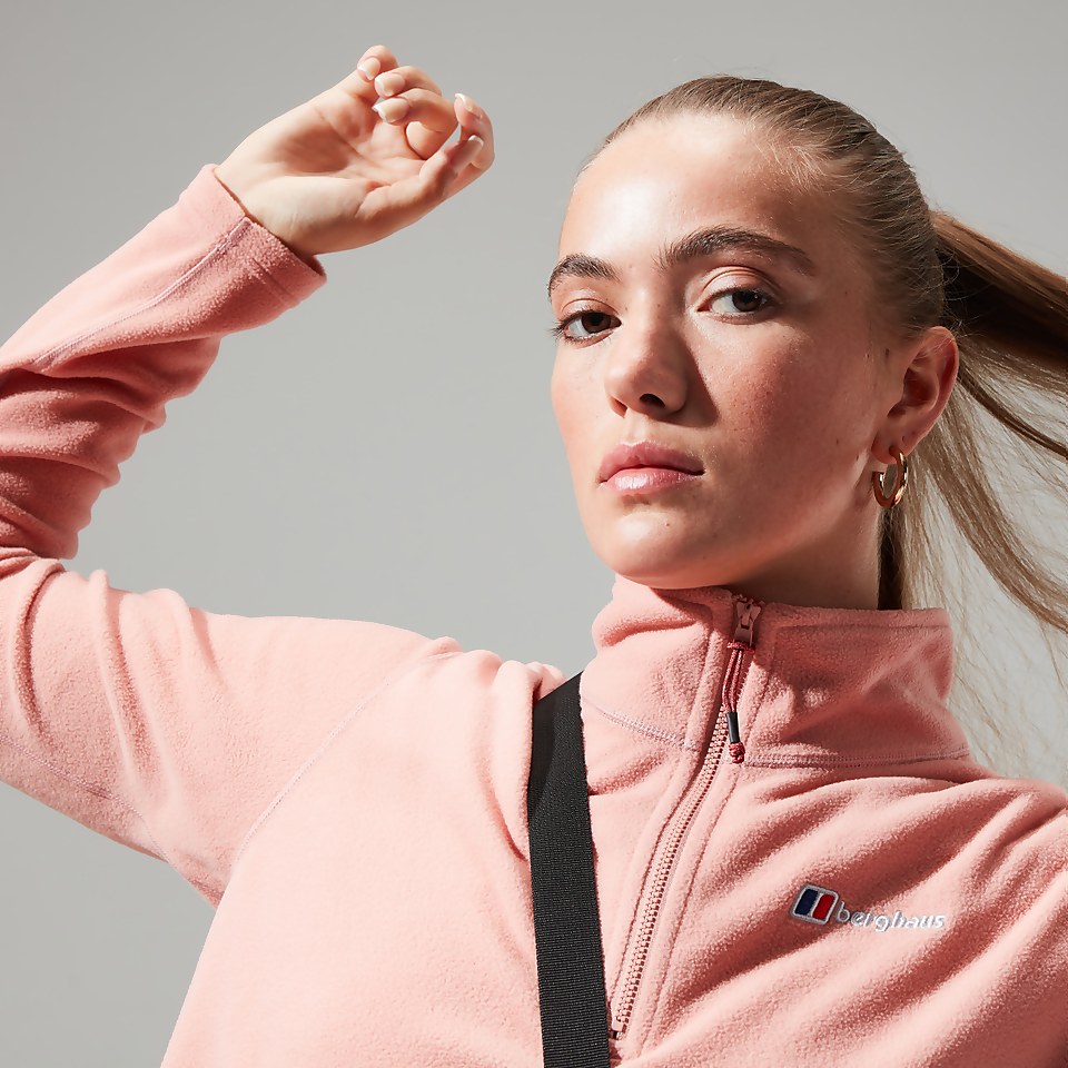 Women's Urban Prism Crop Half Zip - Pink