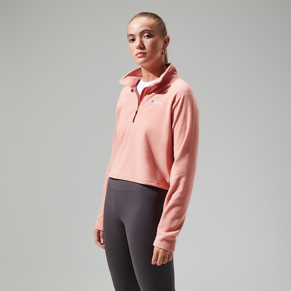 Women's Urban Prism Crop Half Zip - Pink