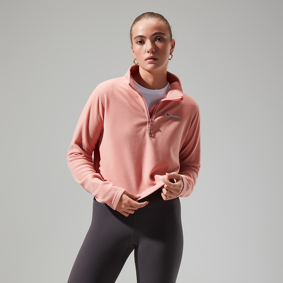 Women's Urban Prism Crop Half Zip - Pink