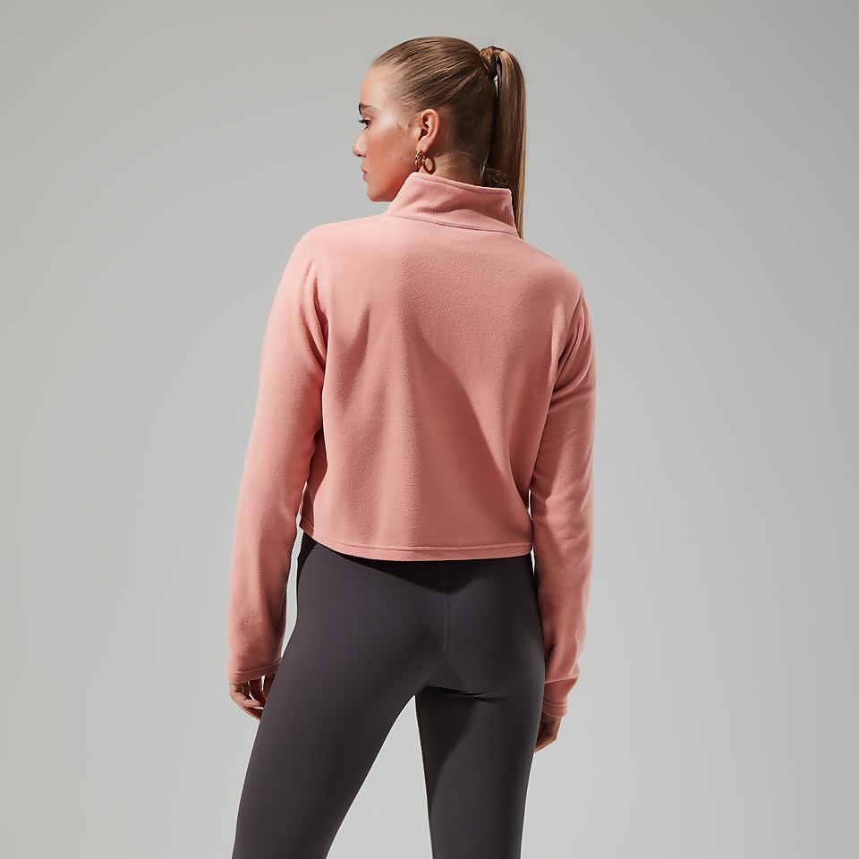 Women's Urban Prism Crop Half Zip - Pink