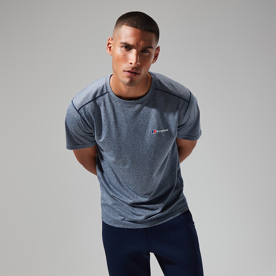 Men's Explorer Tech Tee Short Sleeve Crew - Dark Blue/White