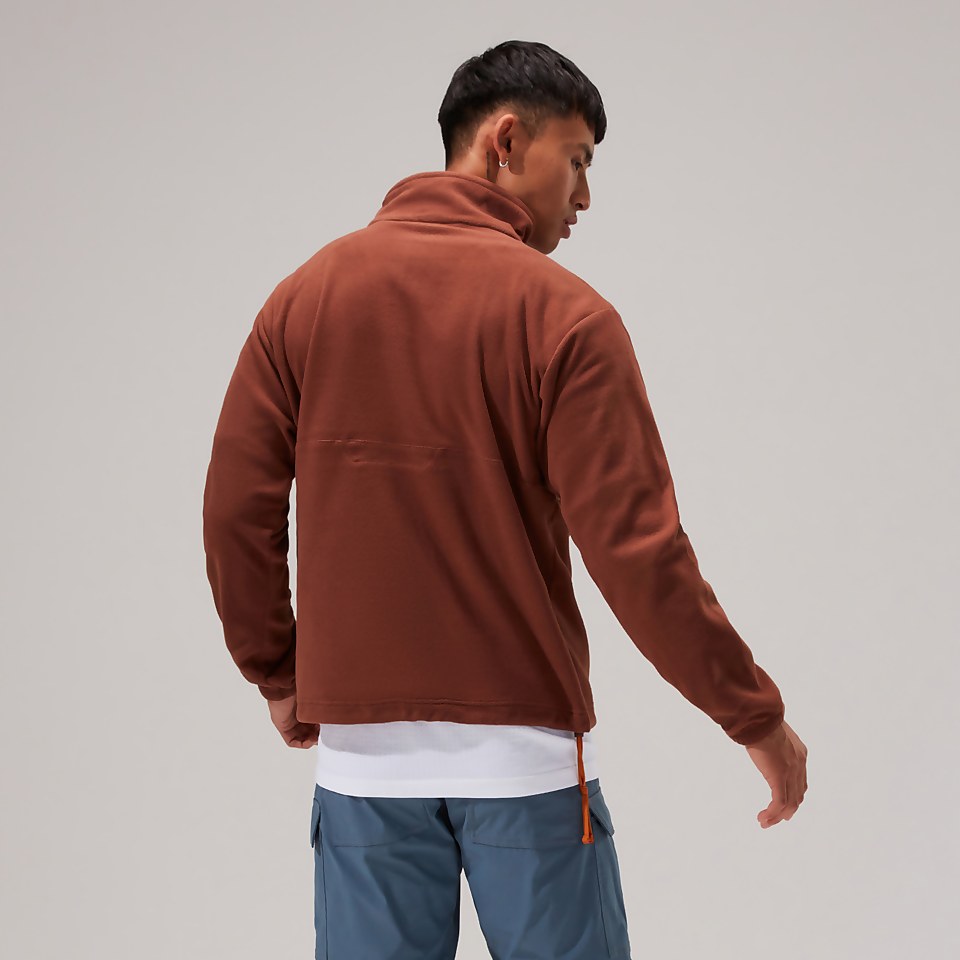 Women's Oversized Aztec Half-zip Fleece - Dark Brown