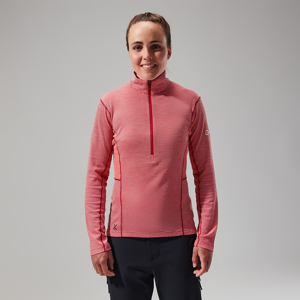 MTN Guide Long Sleeve Half Zip Fleece für Damen - Rot