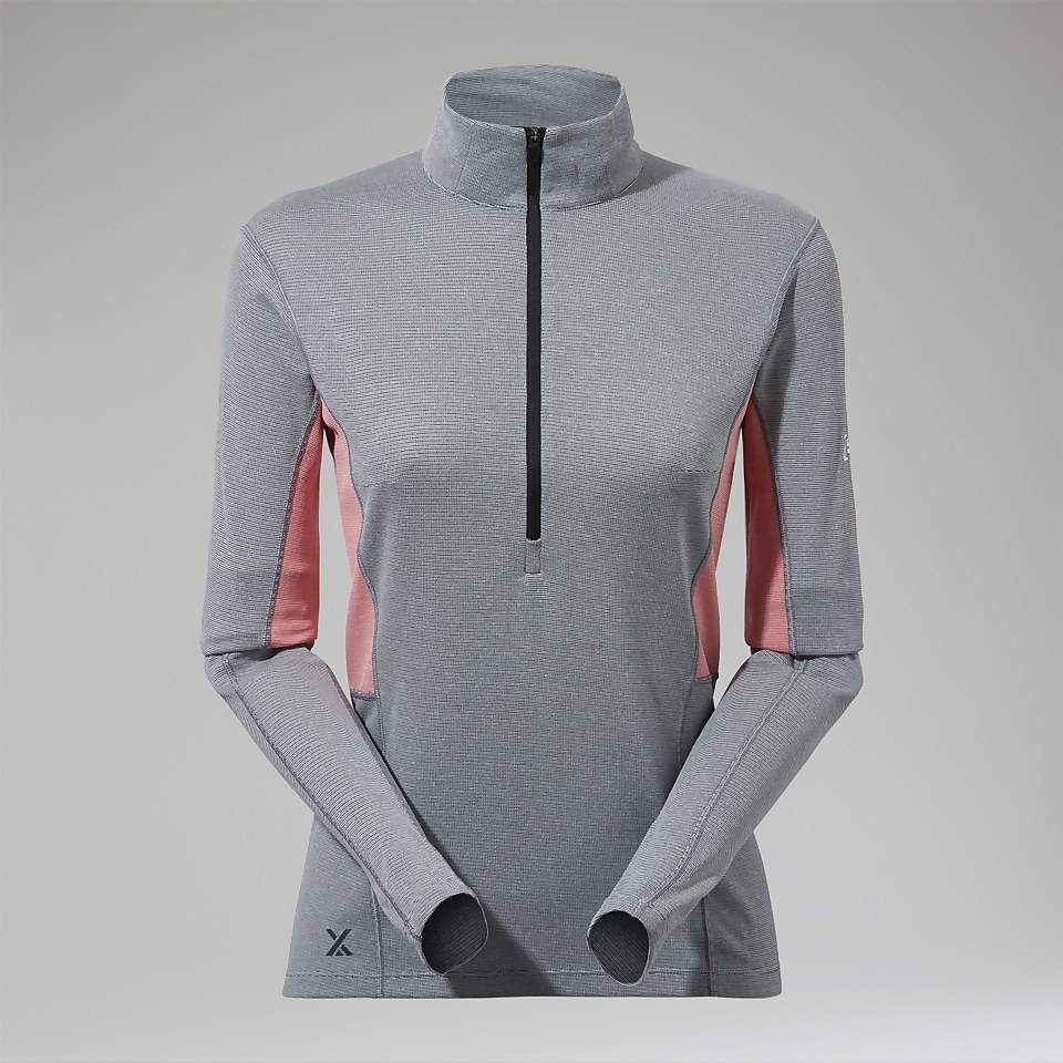 MTN Guide Long Sleeve Half Zip für Damen - Schwarz/Rot