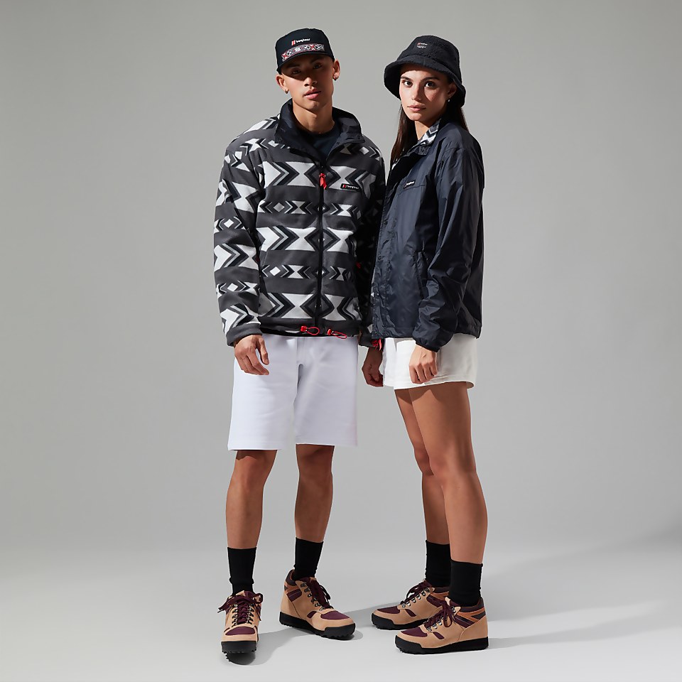 Unisex Reverse Wind Full Zip Fleece - Black/Grey