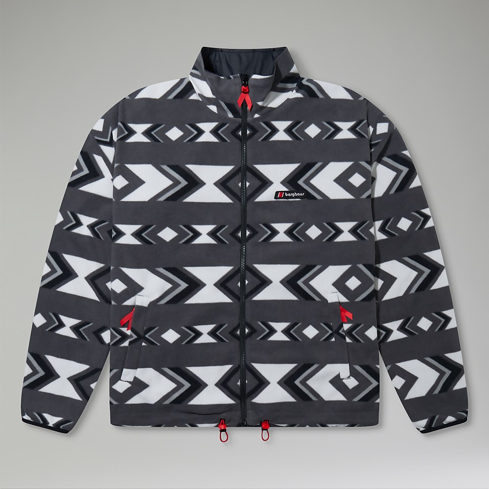 Unisex Reverse Wind Full Zip Fleece - Black/Grey