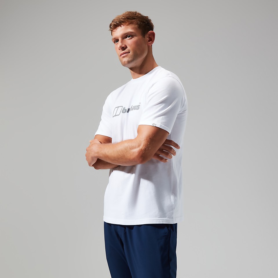 Men's Organic Big Colour Logo Super Stretch Tee White