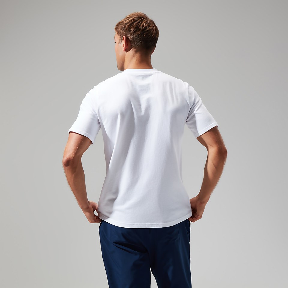 Men's Organic Big Colour Logo Super Stretch Tee White