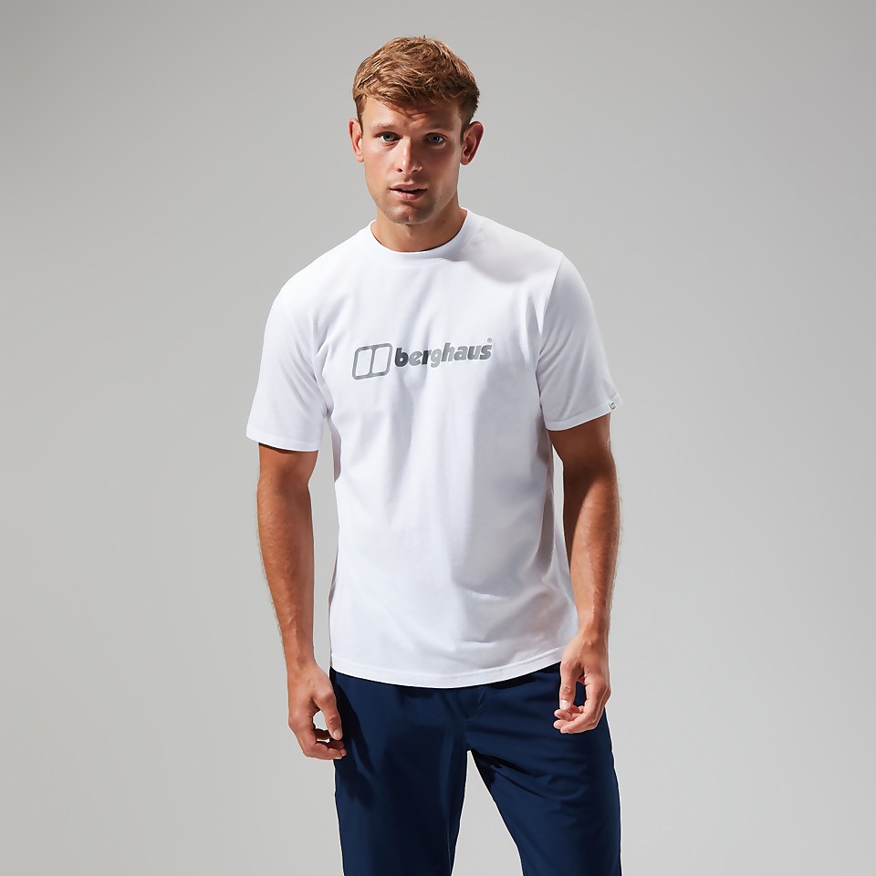 Men's Organic Big Colour Logo Super Stretch Tee White