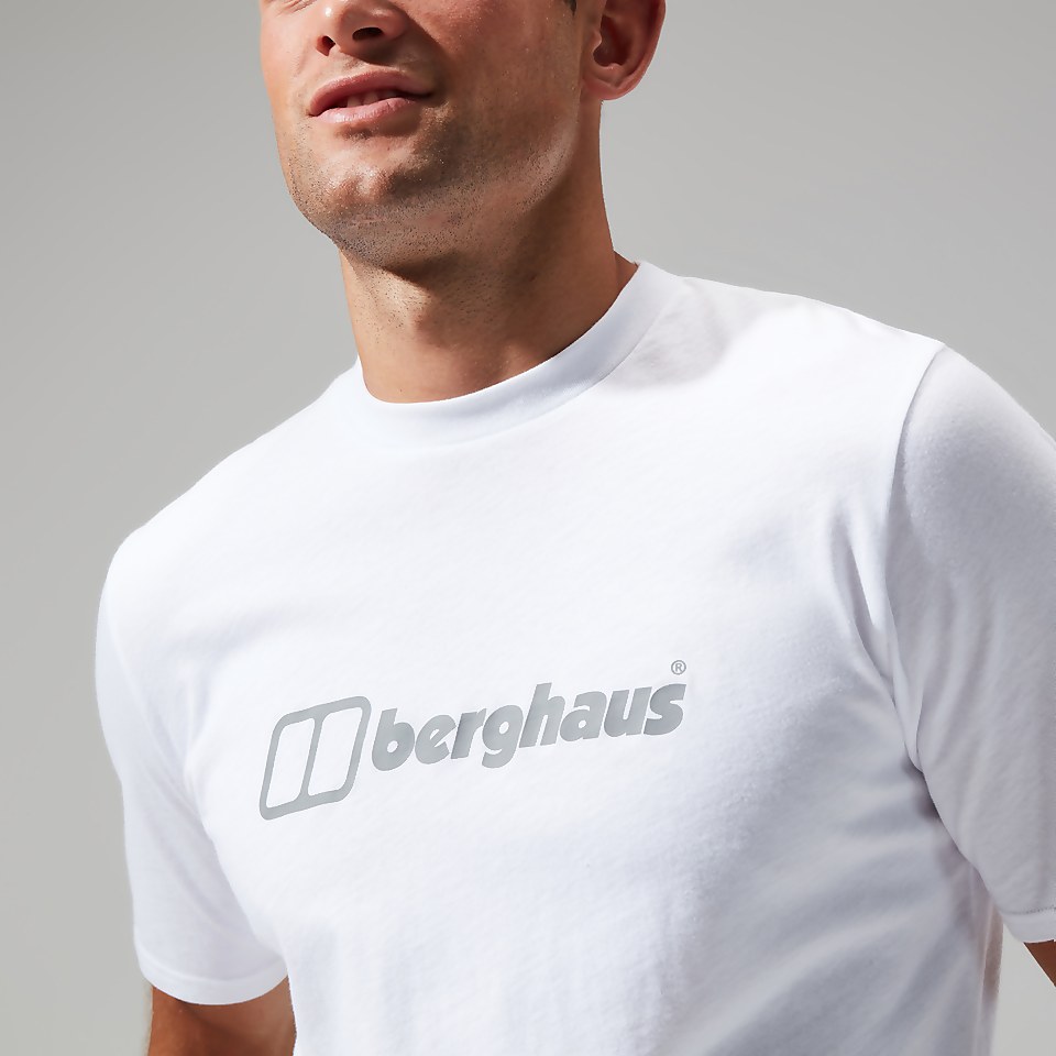 Men's Organic Big Colour Logo Super Stretch Tee White